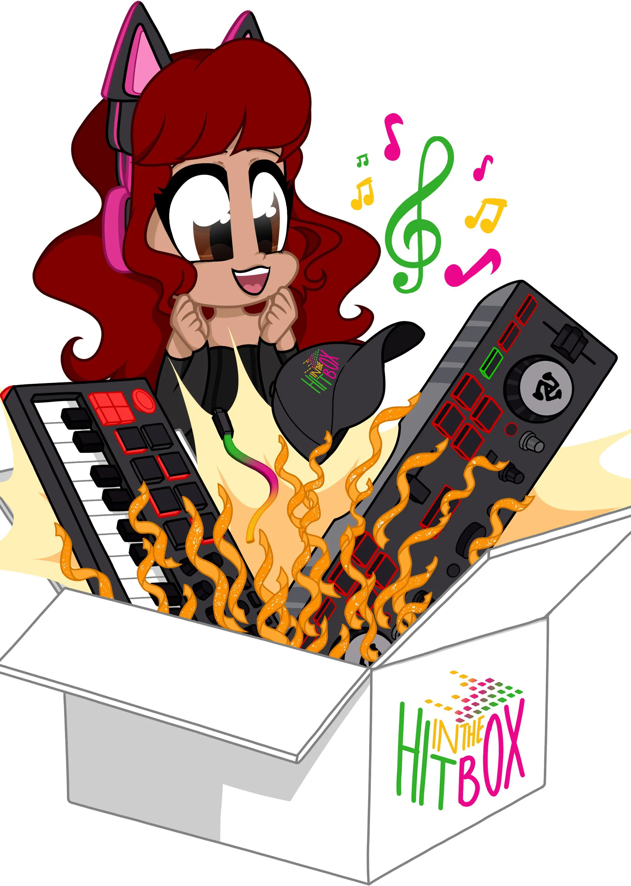 Starter kit Hit In The Box: tastiera musicale USB, DJ console USB e adesivo esclusivo