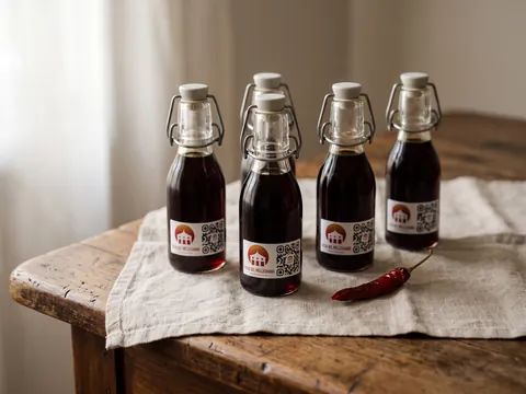 Bottiglie di olio piccante della Casa del Pellegrino